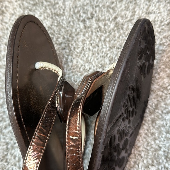 Jimmy Choo Size 38.5 Made in Italy Brown Flip Flop Sandals AS IS - Picture 9 of 11